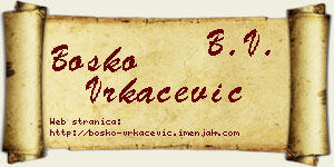 Boško Vrkačević vizit kartica
